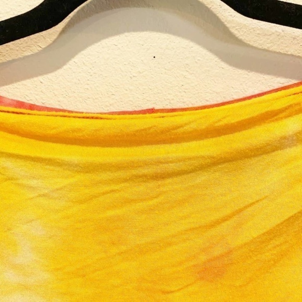 Tie Dye Dolman Womens Small Top Long Sleeve Red and Yellow Trendy Comfy - Picture 5 of 9